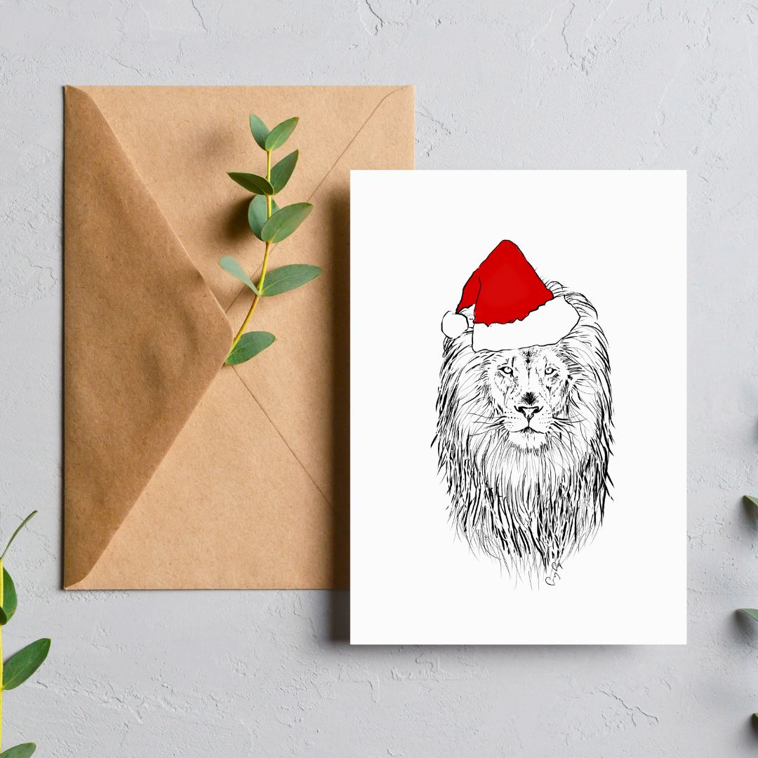 Lion Illustration | Christmas Card