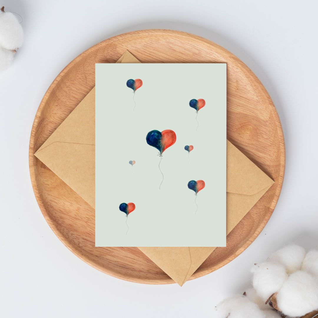 Little Heart Balloons | Card