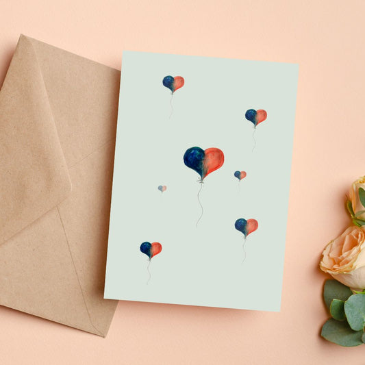 Little Heart Balloons | Card