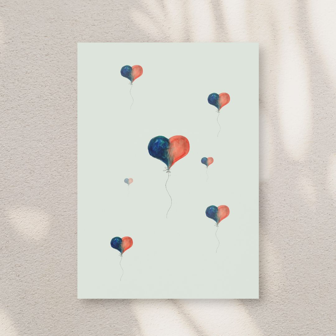 Little Heart Balloons | Card
