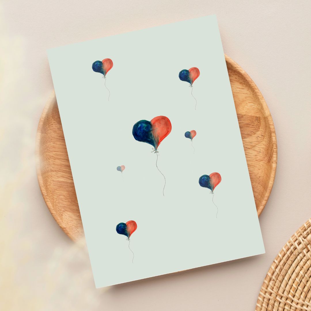 Little Heart Balloons | Card