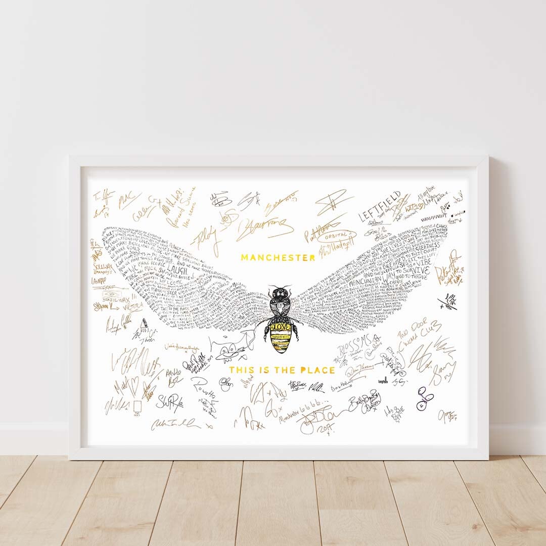 Bee Love | This is the Place | Gold Limited Edition A2 Signed Print Print Amy Coney Art & Design 