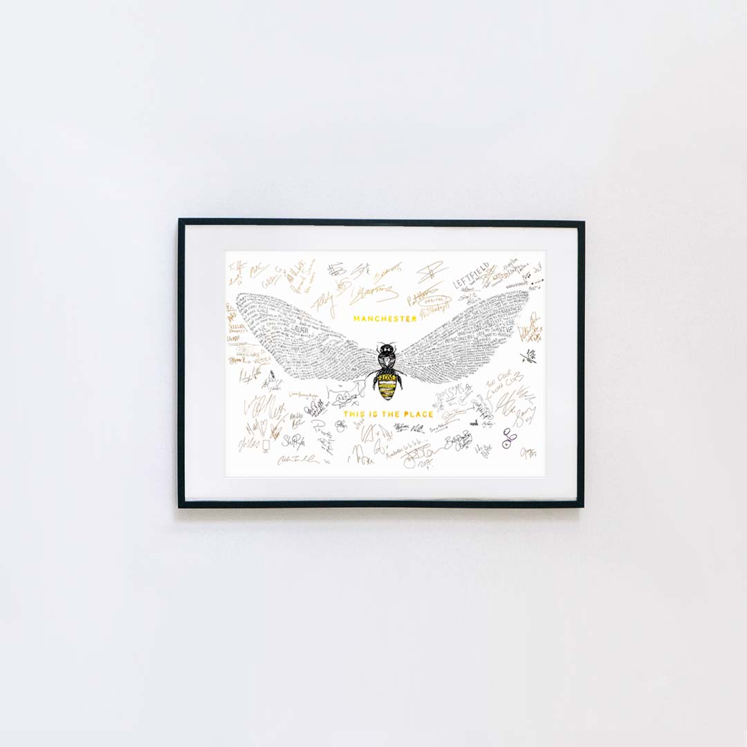 Bee Love | This is the Place | Gold Limited Edition A2 Signed Print Print Amy Coney Art & Design 